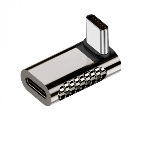 Adaptateur en alliage de zinc 100 W Type-C mâle vers Type-C femelle 20 Gbit/s, style : angle vertical SH820212-35